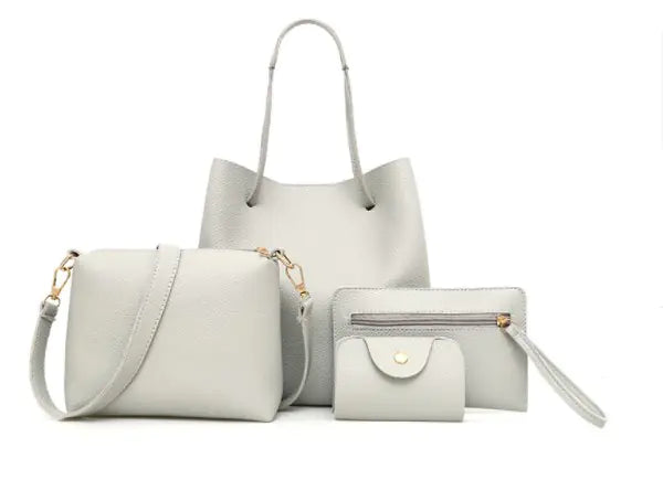 Lychee Pattern 4-Piece Set: Shoulder & Crossbody Bags