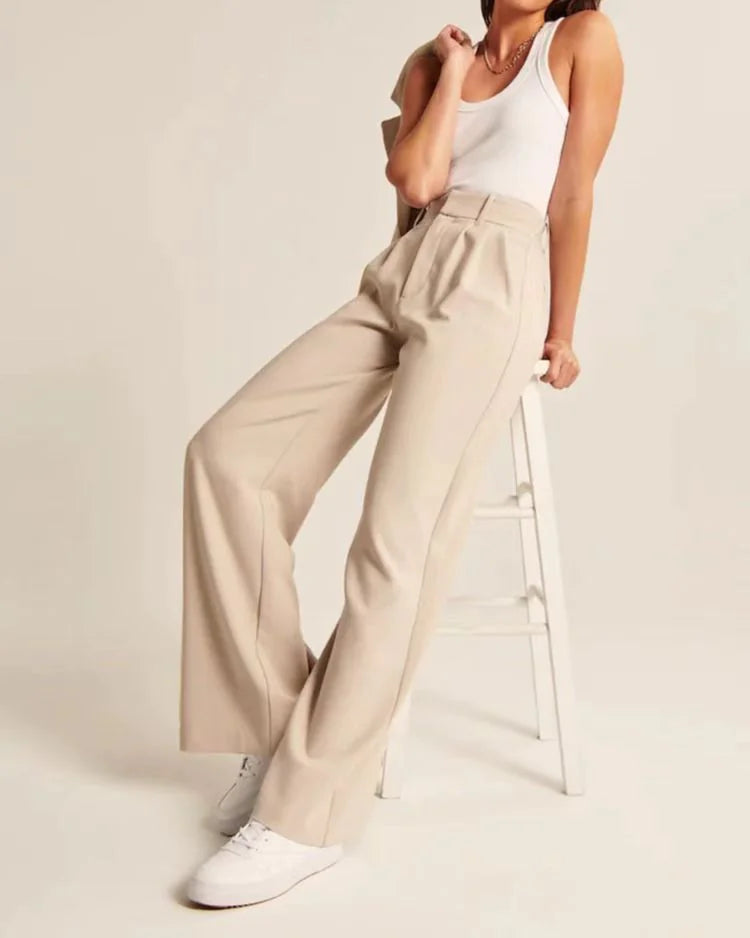High-Waist Straight Trousers