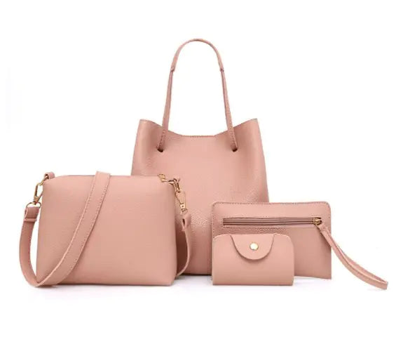 Lychee Pattern 4-Piece Set: Shoulder & Crossbody Bags