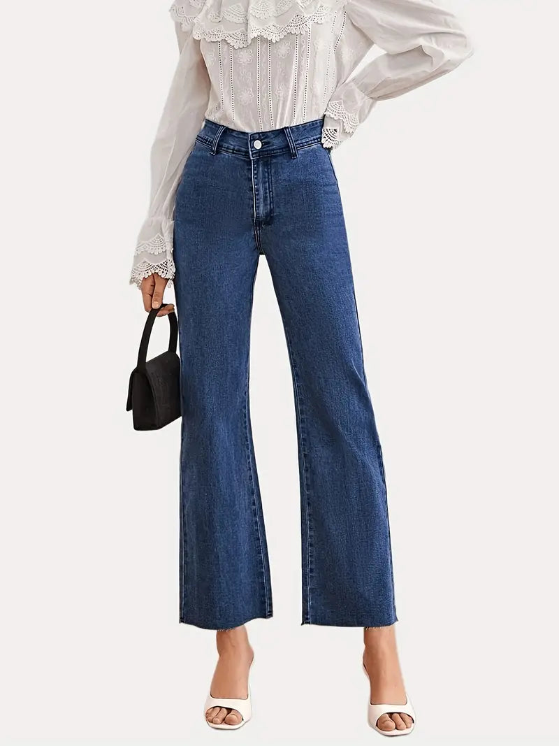 Dark Blue Wide Leg Jeans