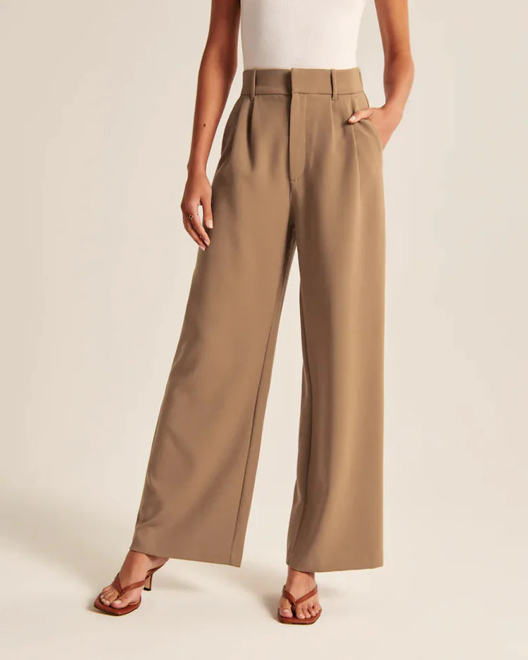 High-Waist Straight Trousers