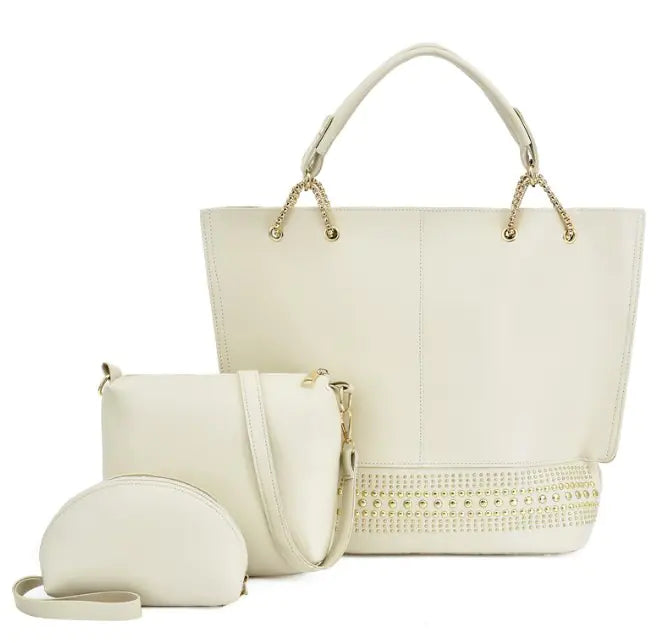 Shoulder Bag Set - Solid Color Three-Piece Collection