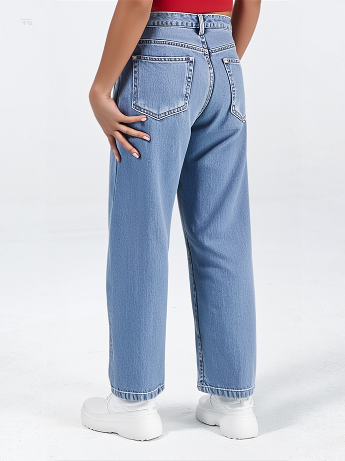 Light Blue Wide Leg Jeans