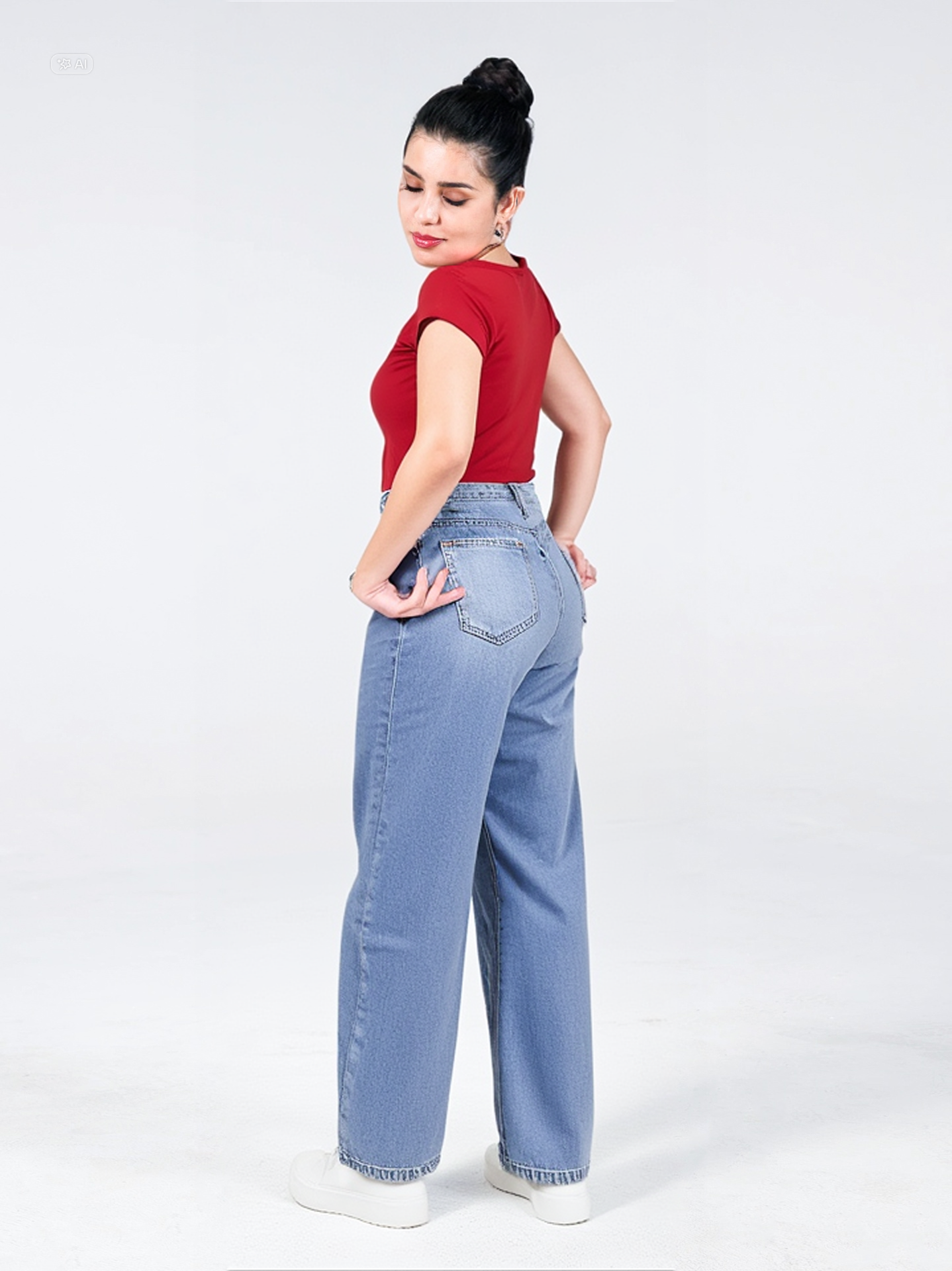 Light Blue Wide Leg Jeans
