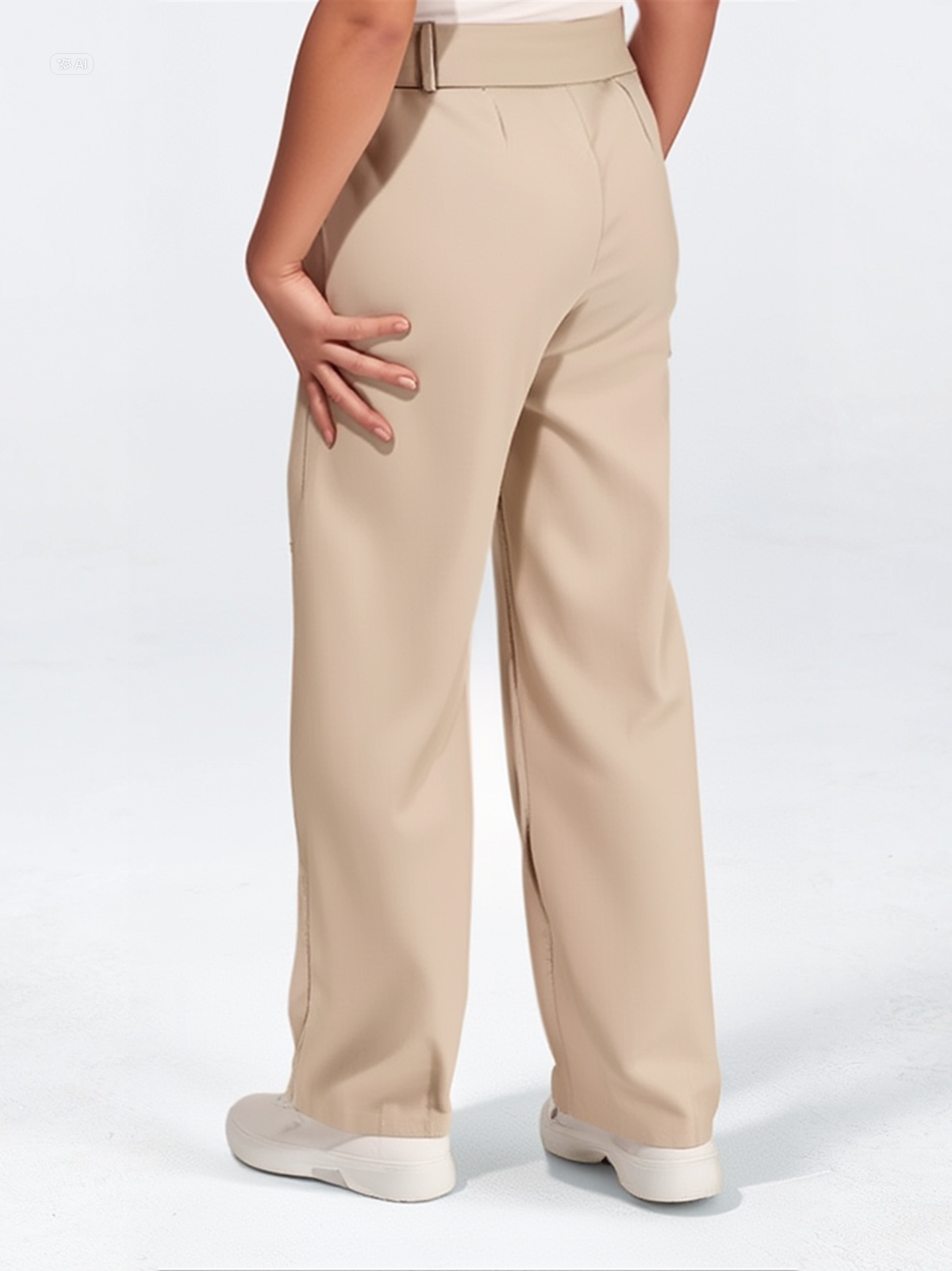 High-Waist Straight Trousers