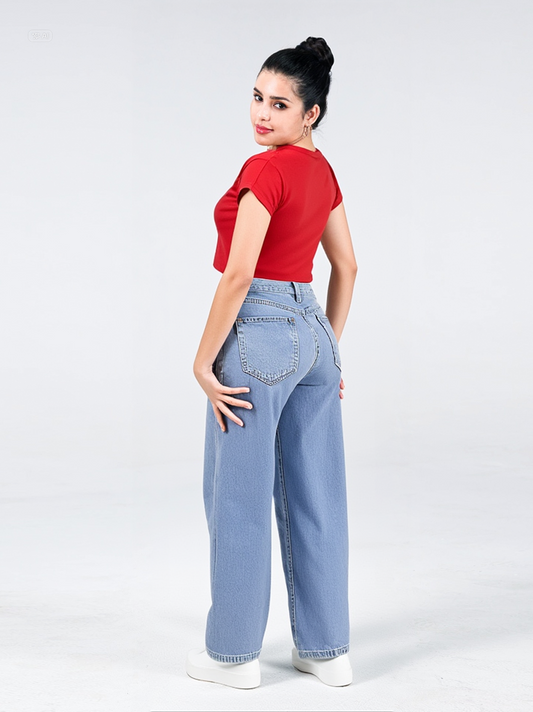 Light Blue Wide Leg Jeans