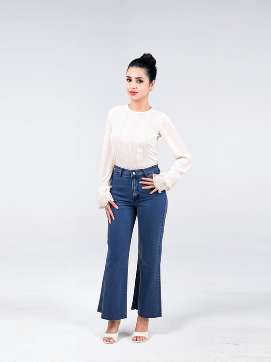 Dark Blue Wide Leg Jeans