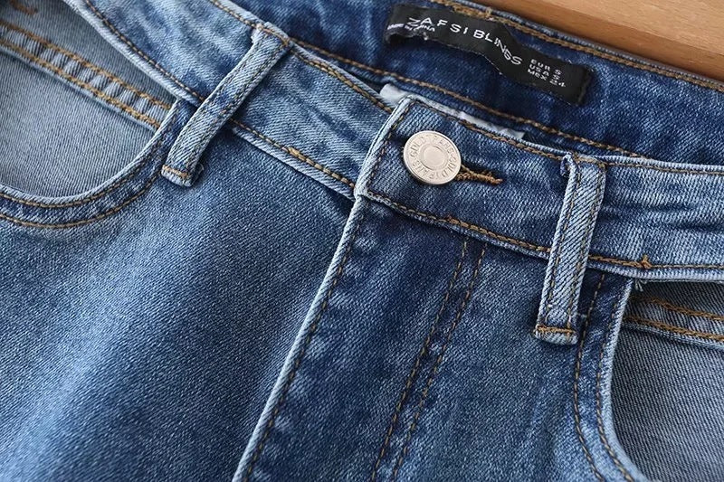 Blue Wash High Waist Jeans