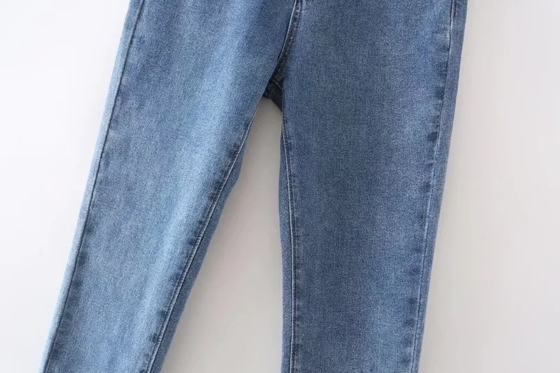 Blue Wash High Waist Jeans