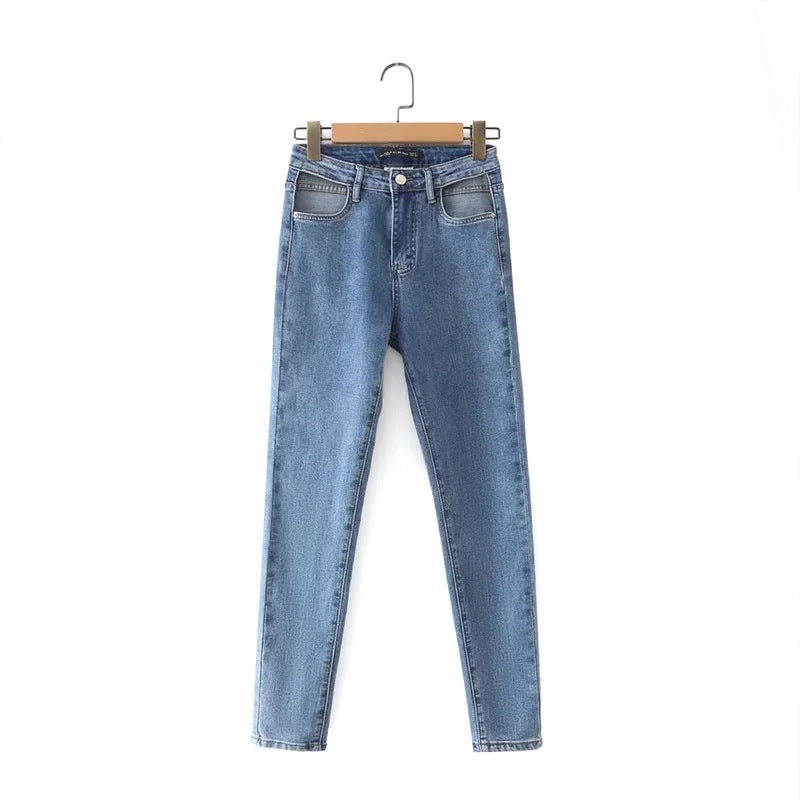 Blue Wash High Waist Jeans