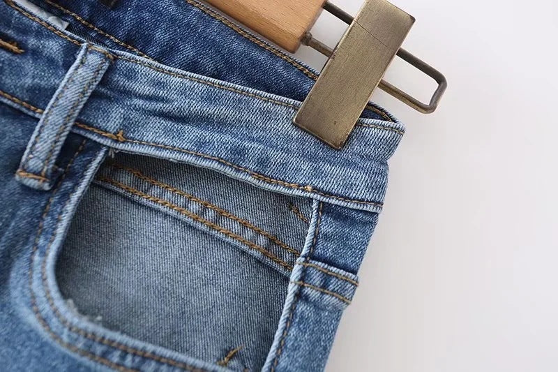 Blue Wash High Waist Jeans