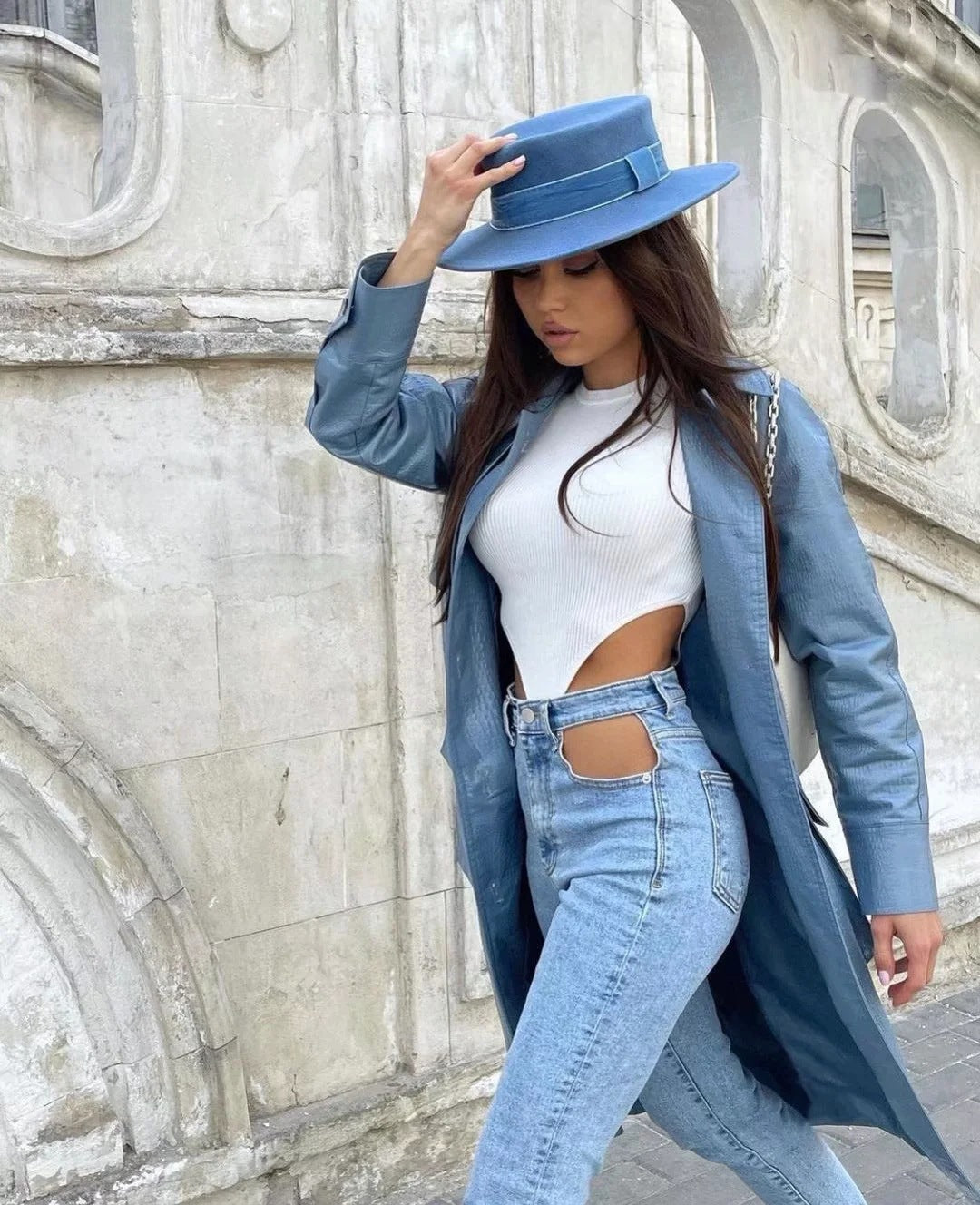 Blue Wash High Waist Jeans