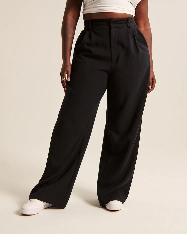 High-Waist Straight Trousers