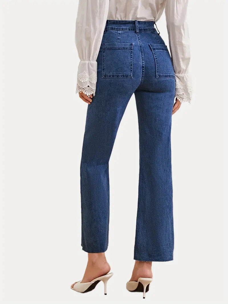 Dark Blue Wide Leg Jeans