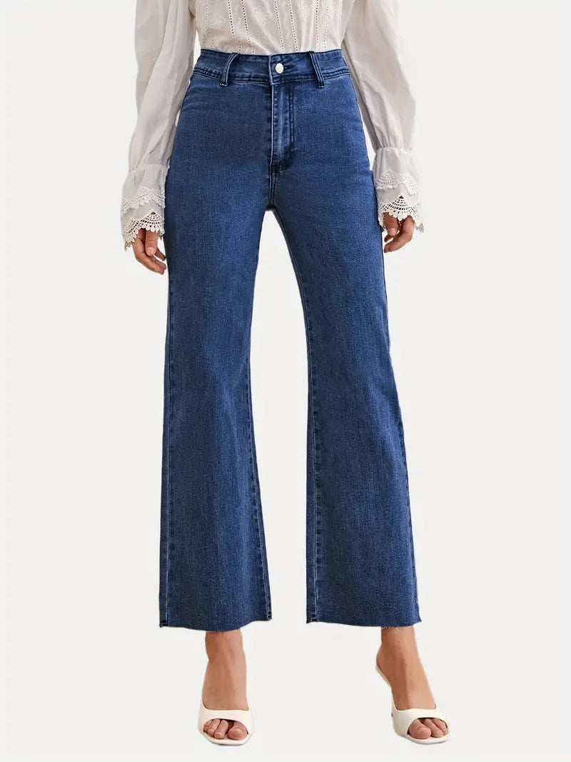 Dark Blue Wide Leg Jeans