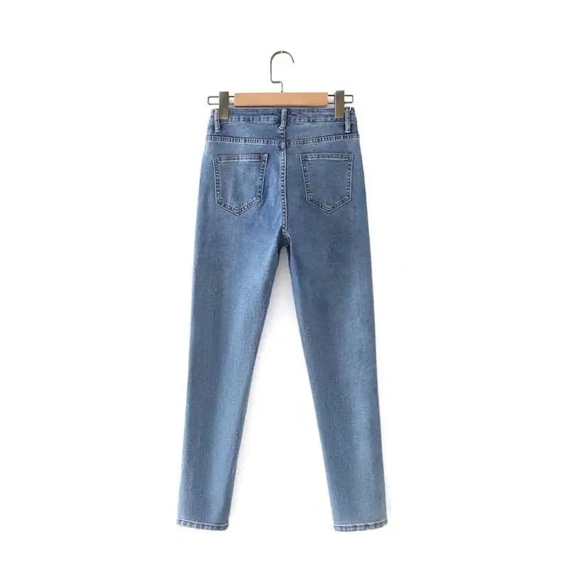 Blue Wash High Waist Jeans