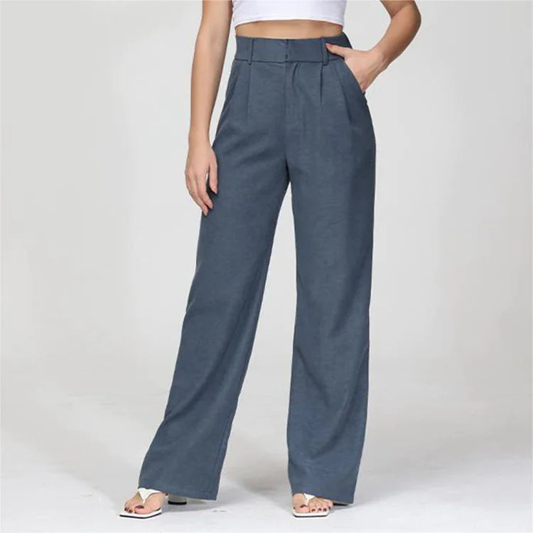 High-Waist Straight Trousers