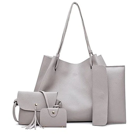 Lychee Pattern 4-Piece Set: Shoulder & Crossbody Bags