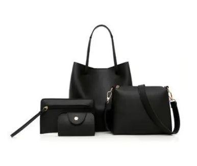Lychee Pattern 4-Piece Set: Shoulder & Crossbody Bags