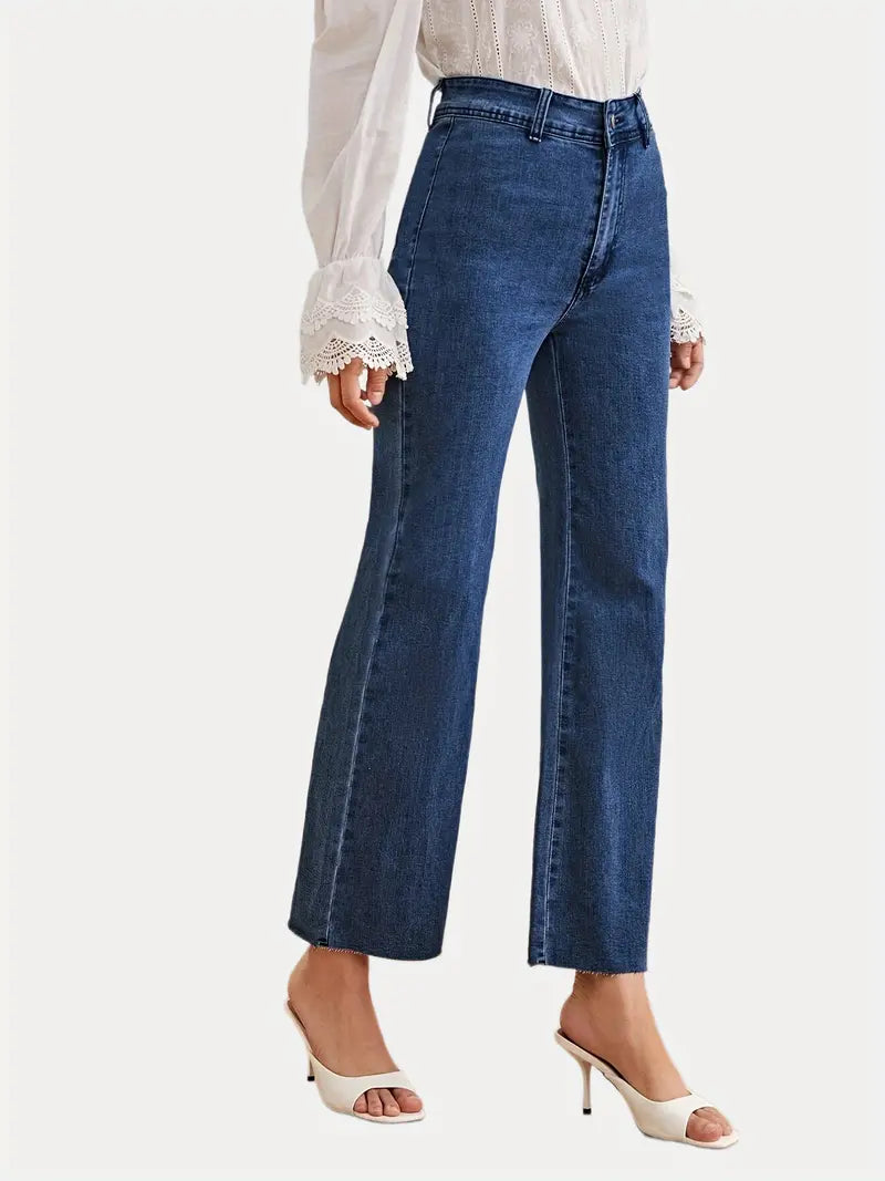 Dark Blue Wide Leg Jeans