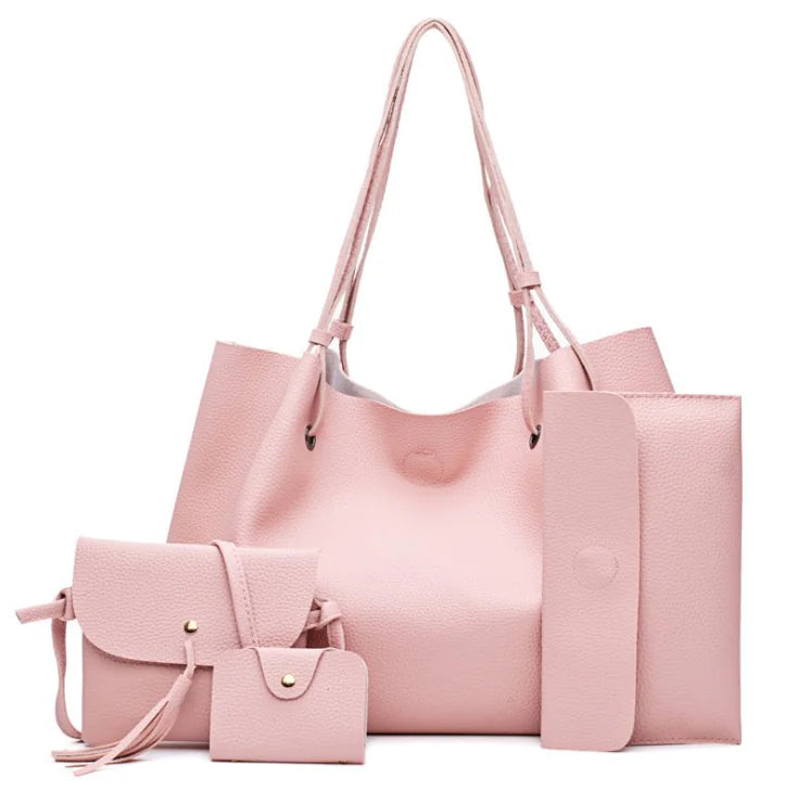 Lychee Pattern 4-Piece Set: Shoulder & Crossbody Bags